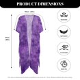 thumbnail image 5 of HELLHERO Purple Tie-Dye Long Kimono Swimsuit Cover Up Casual High Quality Fabrics Lightweight Bathing Suit Cover Up, 5 of 5