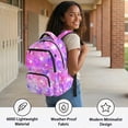 thumbnail image 4 of KUIFORTI Pink Print Bookbag with Lunch Box 4Pcs Kids Backpack Set for Elementary Primary School Boys Girls School Bag with Pencil Case Water Bottle Sleeve Lightweight, 4 of 6