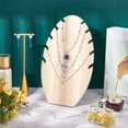 thumbnail image 5 of 1Set Wooden Necklace Display Stand, 5 Slots Leaf Shape Jewelry Holder Chain Organizer Adjustable Length Necklace Bracelet Easel with Pegs in Back for Home Store Jewelry Show, 5 of 8