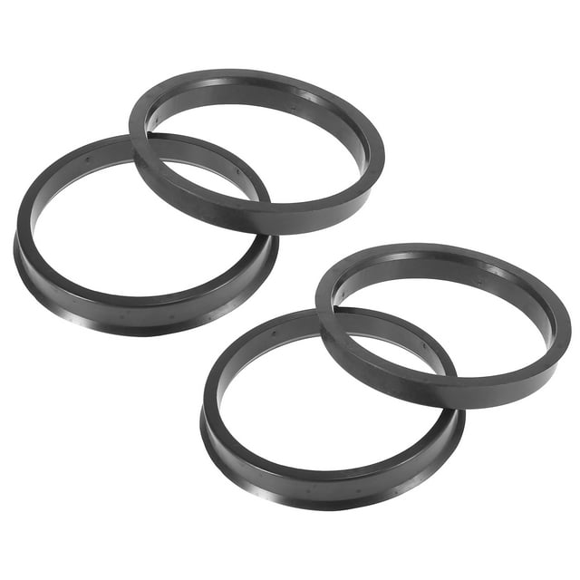 Unique Bargains 4pcs Plastic 64.1mm to 72.56mm Car Hub Centric Rings Wheel Spacer Black