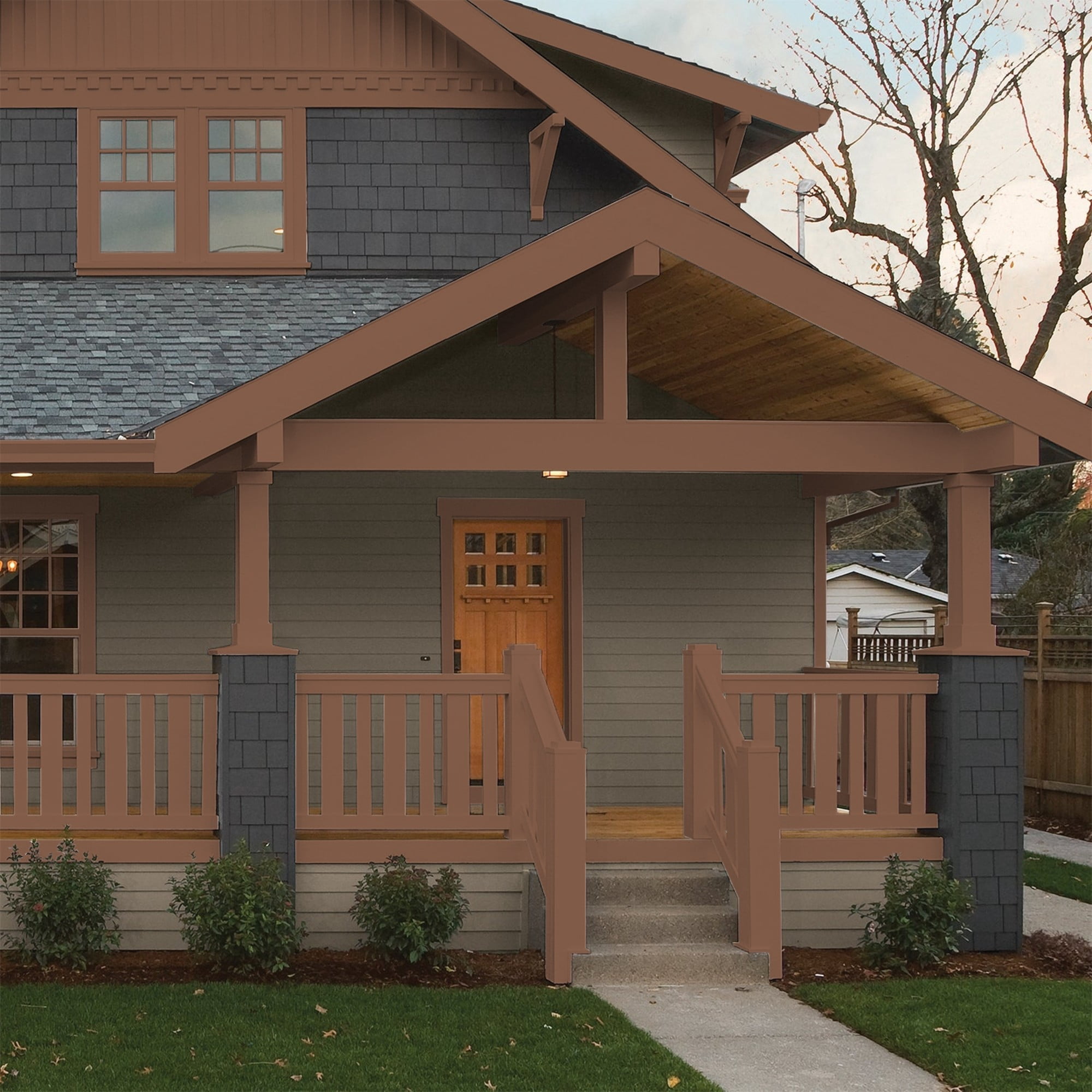 Glidden HEP Spiced Cinnamon / Beige Semi-Gloss Exterior Paint with Primer, 1 Quart