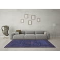 thumbnail image 3 of Ahgly Company Machine Washable Indoor Square Abstract Blue Modern Area Rugs, 8' Square, 3 of 4