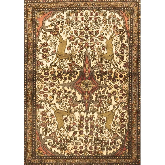 Ahgly Company Indoor Rectangle Persian Brown Traditional Area Rugs, 8' x 12'