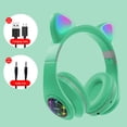 thumbnail image 3 of Cateissary Auriculares con orejas de gato con micrófono Bluetooth 5,0, auriculares inalámbricos con cancelación de ruido RGB, Gamer, adultos, niños y Cables de audio/vídeo No.04, 3 of 8