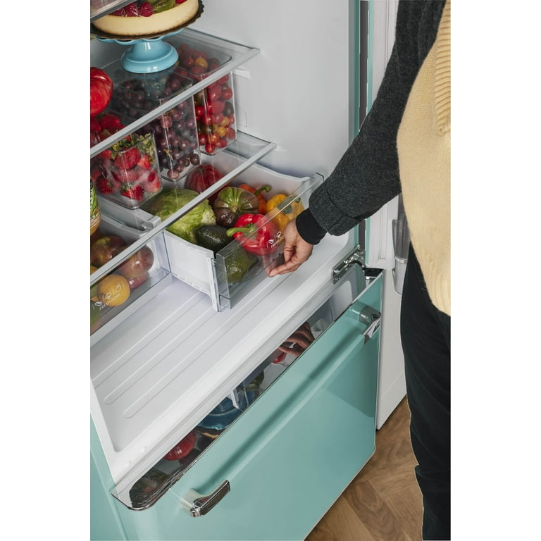 Unique® Appliances Classic Retro 7 Cu. Ft. Summer Mint Green Counter Depth  Bottom Freezer Refrigerator, Big Sandy Superstore