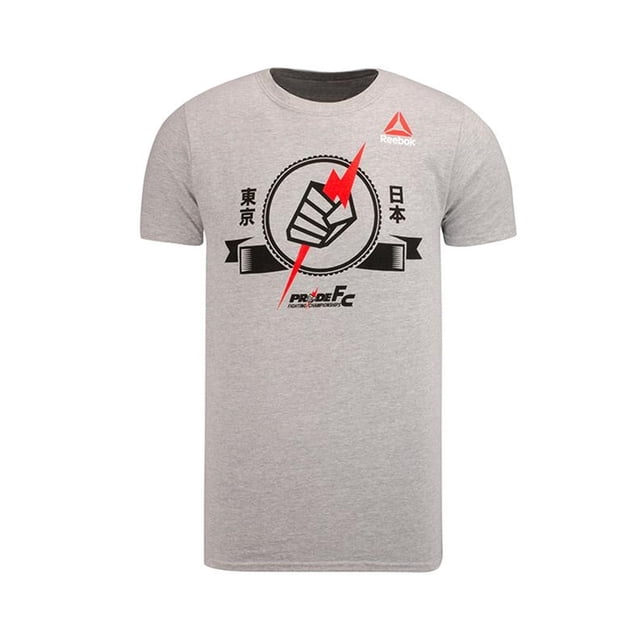 Reebok Mens Pride Fist Bolt Graphic T-Shirt, Grey, Small
