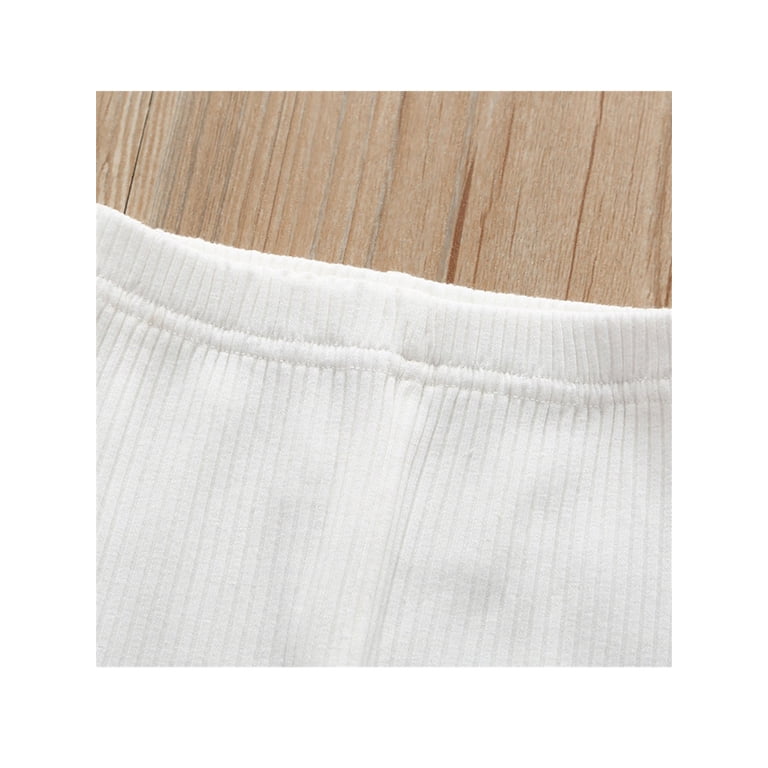 One Opening Toddler Baby Girl Set Knitted Ruffle Tops T-Shirt Long