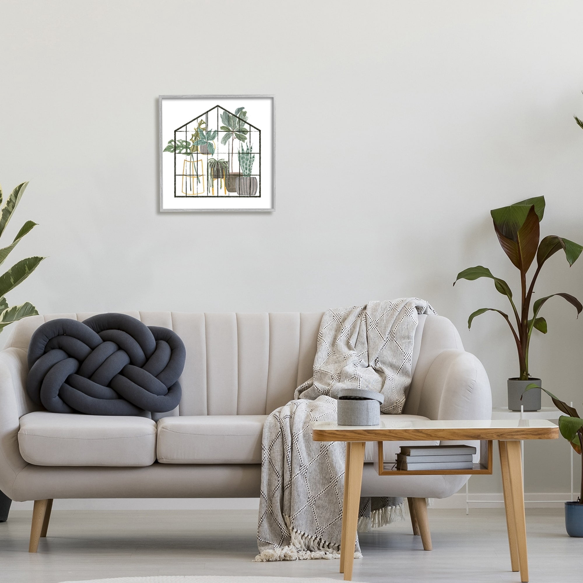 Stupell Industries Modern Greenhouse Illustration Chic Indoor Plants Palm Leaves,17 x 17, Design by Melissa Wang