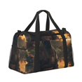 thumbnail image 2 of Easygdp Sunset Meditating Doberman Bolsa de Gimnasio, Bolsa de Viaje Duffel, Bolsa de Fin de Semana con Compartimentos, Bolsa de Mano para Noche, 2 of 7