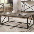 thumbnail image 1 of Benzara Industrial Style Minimal Table basse avec plateau en bois et base métallique, gris, 1 of 4