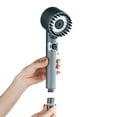 thumbnail image 6 of New Zai Xiao 3 Modes Adjustable Shower Head 4 In 1 Massage Shower High Pressure Water Saving One-Key Stop Spray Nozzle Bathroom (Gun Gray with Hose), 6 of 7