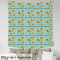 thumbnail image 4 of Erosebridal Sunflower Fabric by the Yard,Distressed Blue Wooden Board Upholstery Fabric,Yellow Flowers Butterfly Decorative Fabric,Country Grunge Farmhouse Outdoor Fabric for Diy Upholstery,2 Yards, 4 of 4