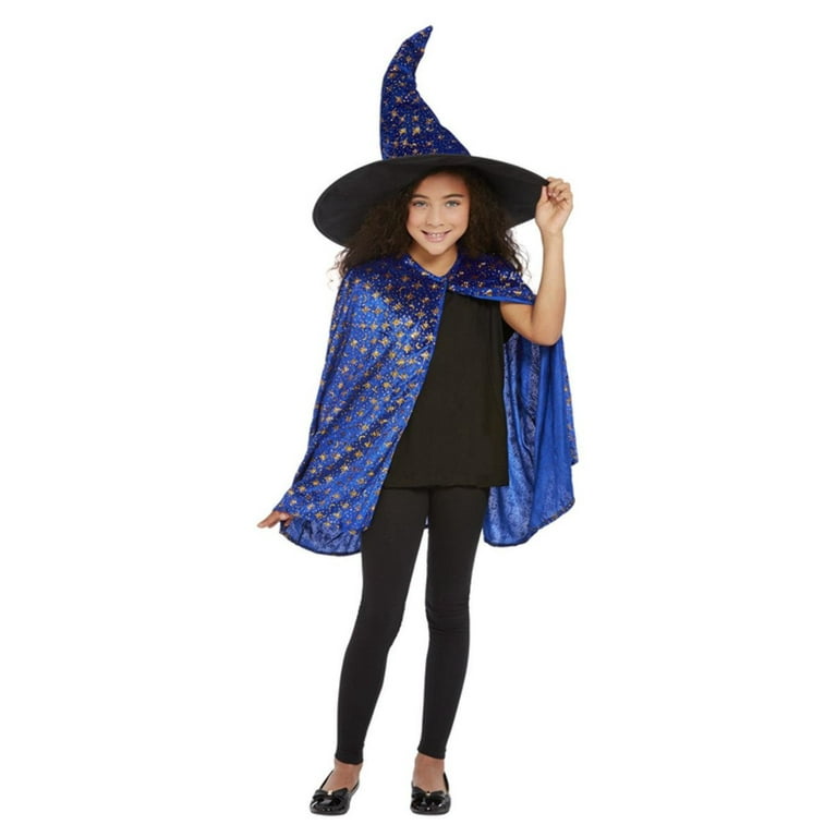 Smiffys Girls Deluxe Glitter Witch Kit Blue 