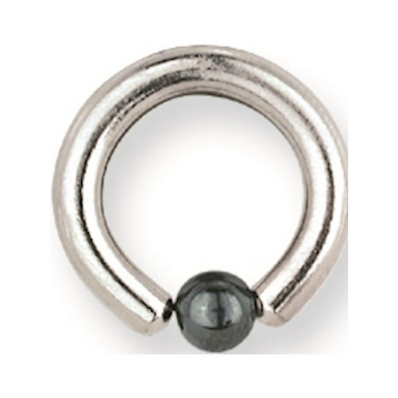 Designer Stainless Steel Sgss Captive W Hematite Ball 10G (2.6Mm) 3/8 (10Mm) Dia 3Mm Gap & 4Mm Made In China -Jewelry By Sweet Pea Creations