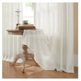 thumbnail image 4 of Semi Sheer Curtains for Living Room, Linen Curtains 90 Inch Length 2 Panels Set for Bedroom ，White Curtains 90 Inches Long Rod Pockets Back Tab (90" L x 70" W), 4 of 7