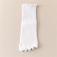 thumbnail image 6 of JUUNthy Toe Socks for Womens, Breathable Stretch Comfort Ruffles Mid Cut Casual Five Finger Crew Socks Gray, 6 of 11