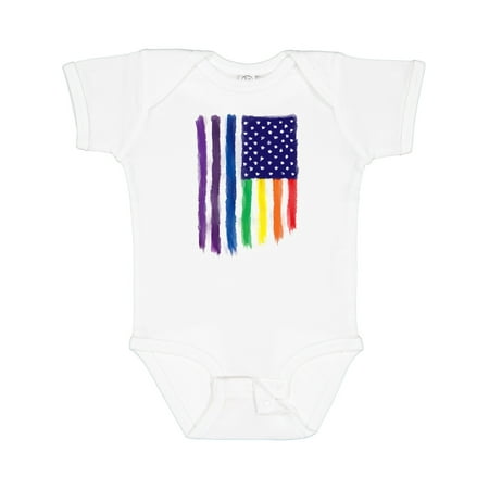 

Inktastic Painted American Rainbow Flag Boys or Girls Baby Bodysuit
