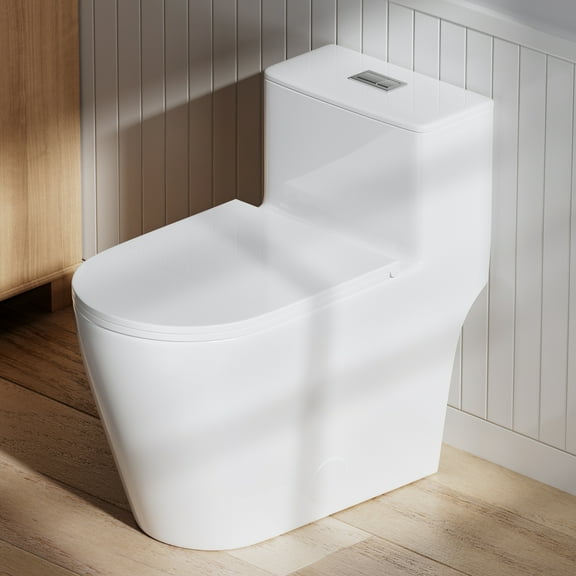FBJ Modern Toilet 1.0/1.6 GPF Powerful Dual-Flush Elongated Toilet with Comfortable Chair Height