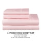 thumbnail image 5 of Juego de sábanas Juicy Couture de satén de seda tamaño king size rosa, 5 of 7