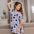 thumbnail image 3 of Naloa Daisies Flowers Print Women Nightgowns,Womens Loungewear,Short Sleeve Sleepwear,Comfy Ladies Nightdress, 3 of 6