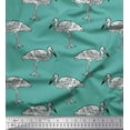 thumbnail image 1 of Soimoi Silk Fabric Heron Block Fabric Prints by Yard 42 Inch Wide, 1 of 1