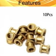 thumbnail image 4 of Wekity Knurled Insert Nuts, Female Thread Brass Embedment Nut M4x6mm H x 6mm OD Heat Set Insert Nut for Printing 3D Printer and More Projects 10Pcs-0621, 4 of 5