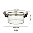 thumbnail image 2 of High Borosilicate Stovetop Cooking Pot with Wooden Handle and Clear Lid, 2 of 8