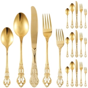 Jetcloudlive 20-Piece Gold Stainless Steel Flatware Set