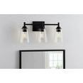 thumbnail image 4 of Wakefield 22 in. 3-Light Matte Black Modern Wall Mount Sconce Light with Clear Glass Shades, 4 of 9