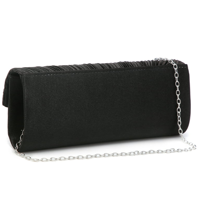 Rhinestone Embellished Clutch Purse Evening Bag with Chain Strap