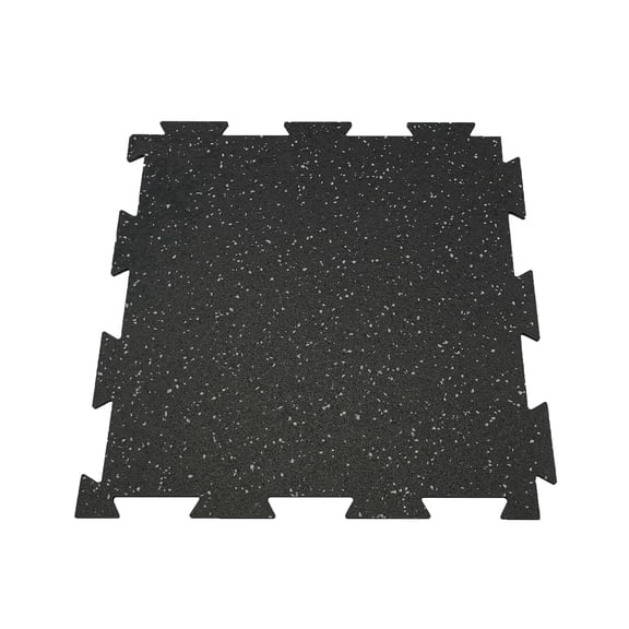 Rubber King Interlocking Rubber Gym Floor Tiles 6mm 19"x19" 10 Pieces, Grey