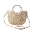 thumbnail image 2 of Bolsa tejida Salvador de cuerda de papel para viajes diarios beige, 2 of 10