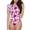 thumbnail image 1 of Balery Retro Cowgirl Body de cuello redondo de manga corta para mujer Tops de manga corta Tops básicos-Medium, 1 of 7