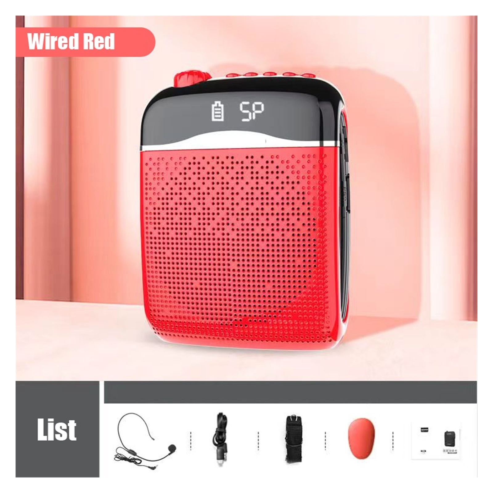 20W Voice Amplifier Wired/ 2.4G Wireless Microphone 5.0 SpeakerTeacher School Tour Guide Portable FM Radio Megaphone ,Powerful Voice Amplifier
