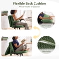 thumbnail image 5 of Nexthro Criss Cross Chair,Cross Legged Chair with Wheels and Arms,27" Wide Seat Office Desk Chair with Flipable Back Cushion,Mid Back Beige Swivel Chair for Home Office,Bedroom Vanity(Green), 5 of 6