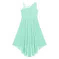 thumbnail image 4 of Miaeowve Robe Haute Basse à Sequins pour Filles Robe Sans Manches en Chiffon Froncée pour Mariage Bal Formel Vert Menthe 12, 4 of 7