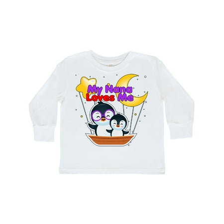 

Inktastic My Nana Loves Me Penguin Gift Toddler Boy or Toddler Girl Long Sleeve T-Shirt