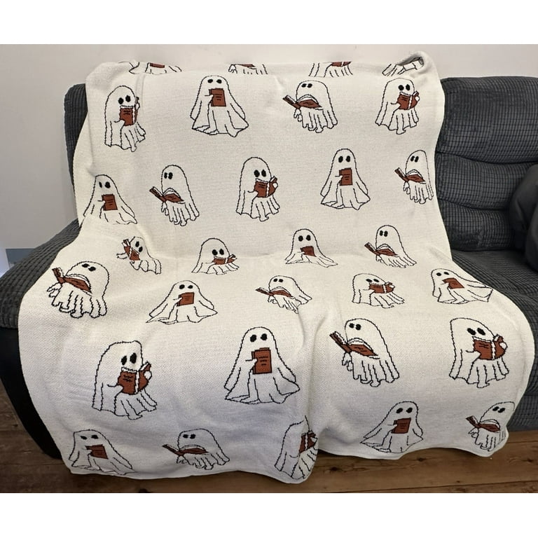 Halloween Reading Book Ghost Blanket 40