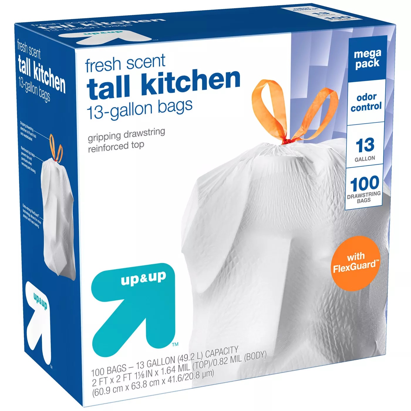 Photo 1 of FlexGuard Tall Kitchen Drawstring Trash Bags - Fresh Scent - 13 Gallon - 100ct - up & up™
