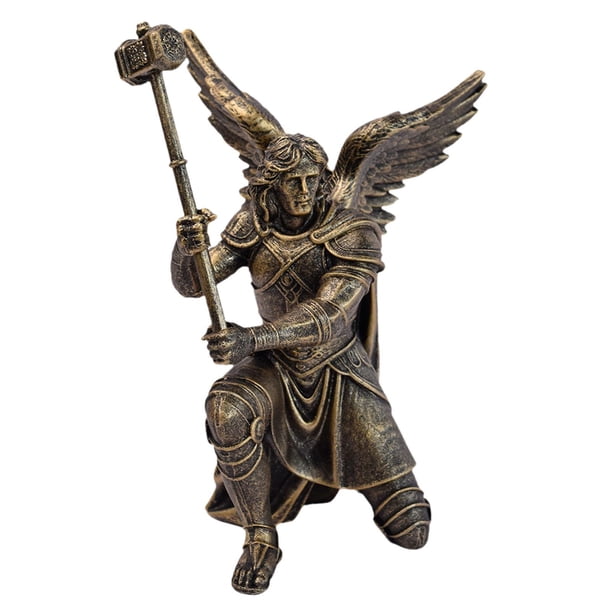 Figura de guerrero ángel, regalo ideal, adorno de mesa para vitrina, oficina o hogar. Oro C