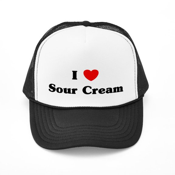 CafePress - I Love Sour Cream - Adjustable Unisex Printed Trucker Hat with Mesh Back