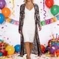 thumbnail image 2 of XIAONU Women's Sequin Long Sleeve Open Cardigan Full Length Slim Fit Evening Party Coat, 2 of 5