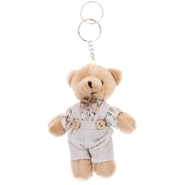 1 unid lindo llavero colgante peluche oso bolsa colgante colgante llave anillos colgante