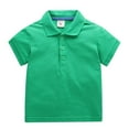 thumbnail image 4 of Gubotare Collared Shirt Boys Little Boys Short Sleeve Polo Shirt Cute Summer Tee Uniform Tops (Green,Size 18-24 Months), 4 of 4