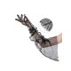 thumbnail image 3 of Guantes de encaje extra largos para mujer Inspire Chic, con puños acampanados, de dedos completos, transparentes con lunares, talla única, lunares pequeños negros, 3 of 6
