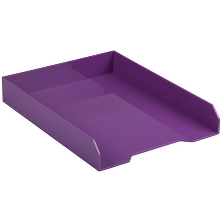 UPC: 0842497120195 | JAM Paper Stackable Paper Trays  Purple  9.75 x 12.5  1 per Pack