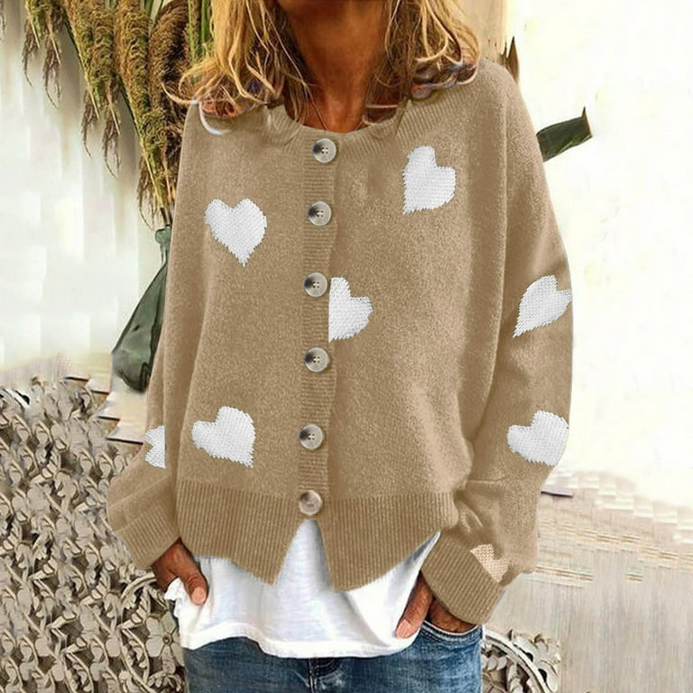 Lightweight Cardigan Women's Knitwear Single- Love Sweater Women's