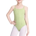 thumbnail image 2 of Miluxas Girl's V-Front Camisole Dance Leotard Green 14-15Years, 2 of 8