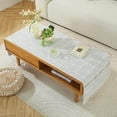 thumbnail image 5 of Cotten Linen Rectangle Tablecloths, Living Room Coffee Table Cover with Pocket and Tassels Washer Dryer Fridge Top Dust Cover, 5 of 5