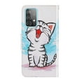 thumbnail image 3 of SaniMore for Samsung Galaxy A73 5G 6.7" 2022 Wallet Case, Color Painting Pattern with Kickstand Card Slots Detachable Wrist Strap Girls Women PU Leather Case Magnetic Clasp, White Cat, 3 of 8
